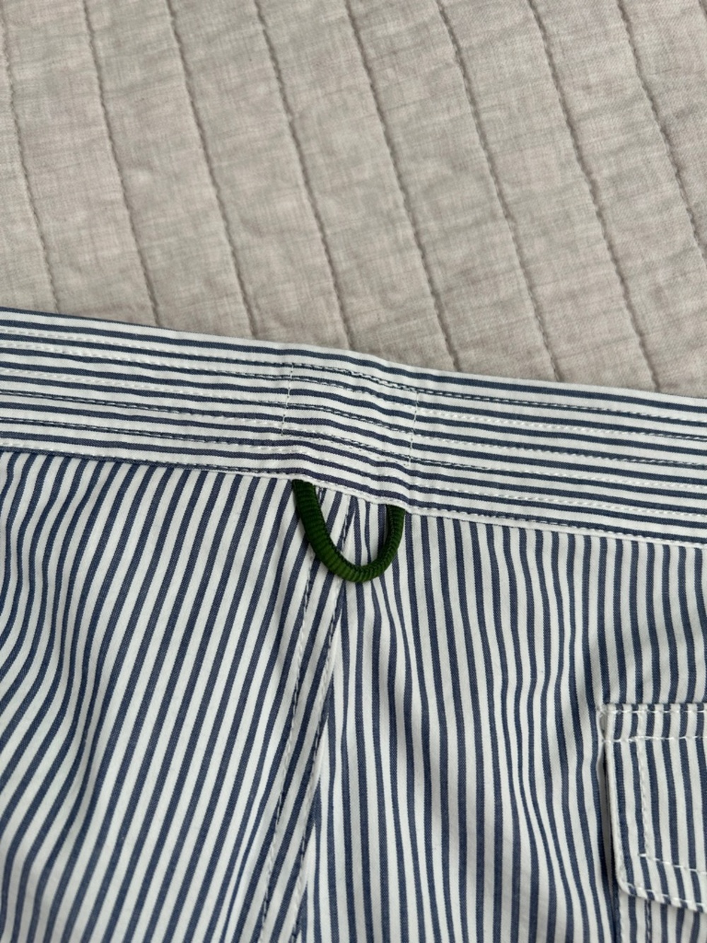 Sid mashburn Zip-Front Mid-Length Swim Short Blue/White Seersucker 34” men’s - Picture 16 of 16